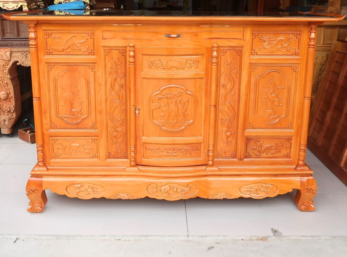 Bàn thờ trơn gỗ Mít
